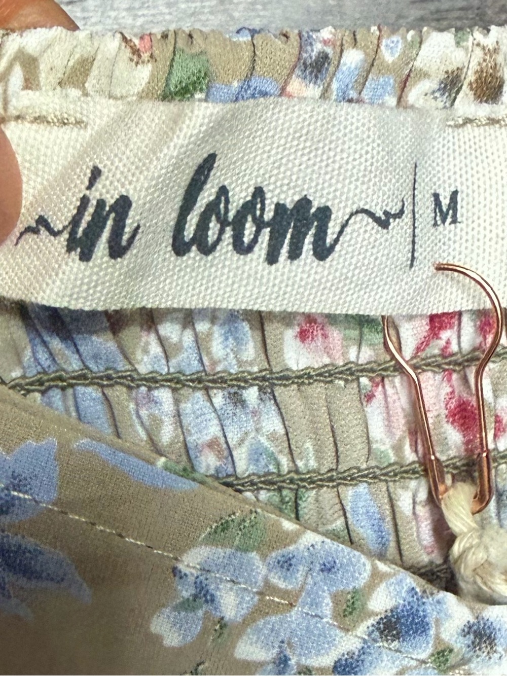 In Loom Floral Puff Sleeve Midi Dress Cottagecore Prairie NWT Medium - Picture 11 of 15
